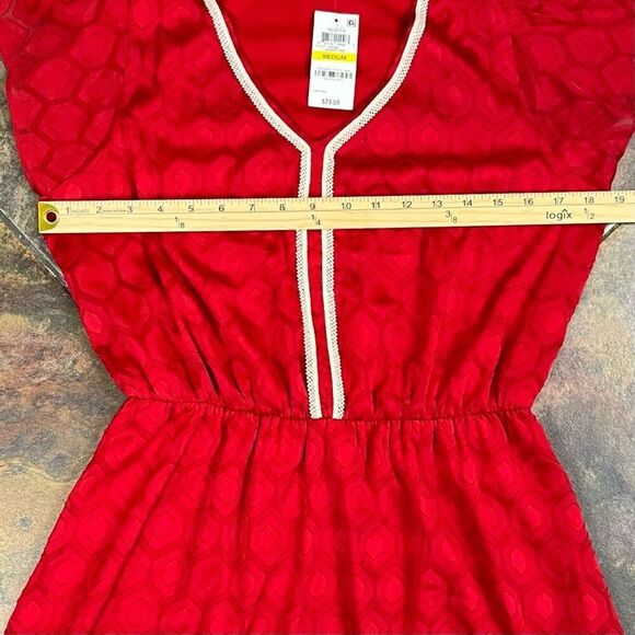 New! NWT Maison Jules V-neck Printed Flutter Dress Medium - Picture 5 of 13